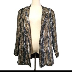 Robert Stock Women 90's Brown Small Silk Formal Casual Long Sleeve Jacket Blazer